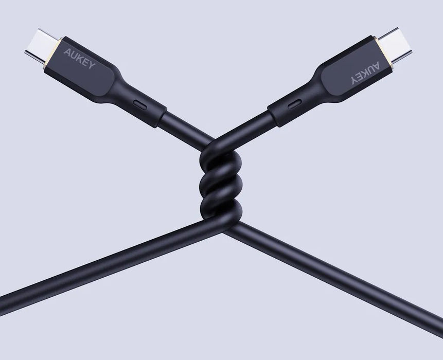 AUKEY CB-SCC101 USB-C Type-C Power Delivery PD 100W 5A 1m Silikon Black