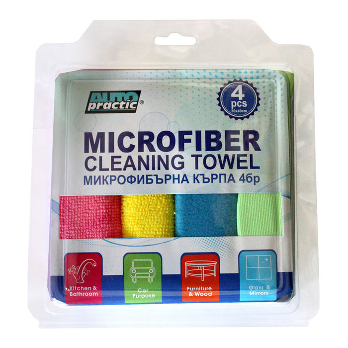 MICROFIBER TOWEL 30X30CM 4PCS AUTO PRACTIC