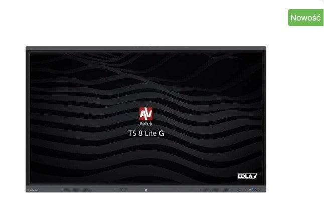 Avtek International TS 8 Lite G 75 Interactive flat panel 190.5 cm (75") LED Wi-Fi 420 cd/m² 4K Ultra HD Black Touchscreen Built-in processor Android 14 24/7