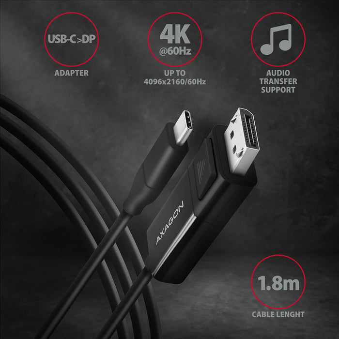 AXAGON USB-C source to DisplayPort receiver cable USB-C ->DISPLAYPORT RVC-DPC only works in this direction