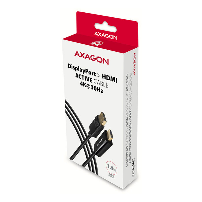 Cable from DisplayPort source AXAGON to HDMI receiver DISPLAYPORT>HDMI RVD-HI14C2 only works in this direction