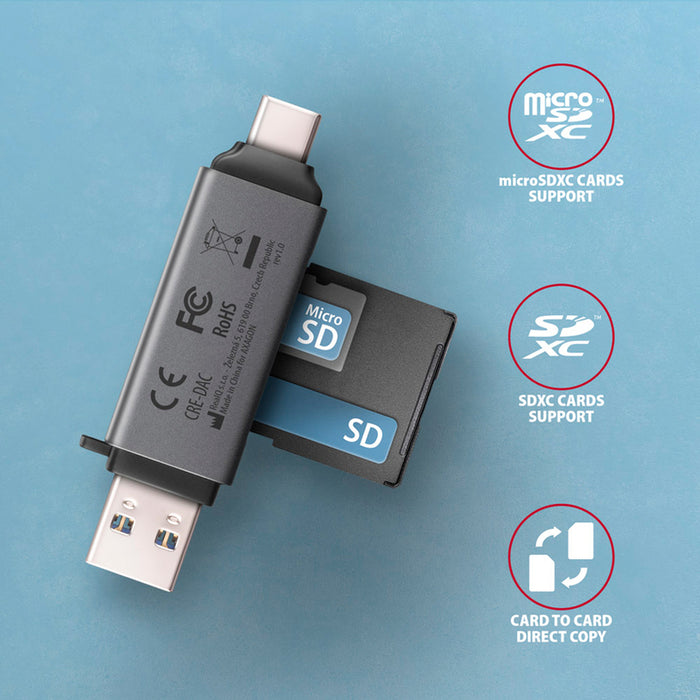 AXAGON USB-C+A CRE-DAC CARD READER