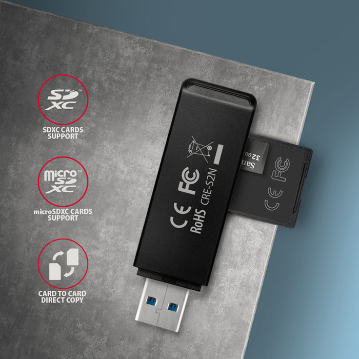 AXAGON USB-A CRE-S2N CARD READER