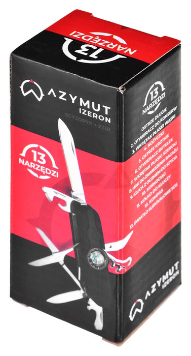 Pocket knife AZYMUT Izeron - 13 tools + belt pouch (HK20017-8BL)