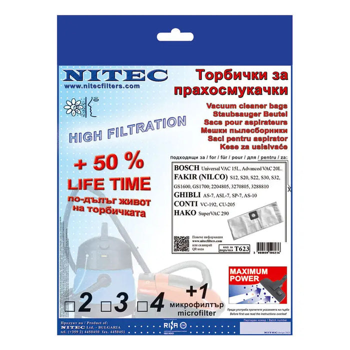 BAGS FOR BOSCH NILFISK ELECTROLUX NITEC - Акс. малки ел.уреди<<<Домакински електроуреди<<<Мебели и
