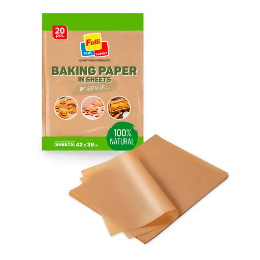 BAKING PAPER BIODEGRADABLE 20 SHEETS 42 X 38 CM FOLLI - Други кухненски пособия<<<Домашни потреби<<<Кухня<<<Praktiker