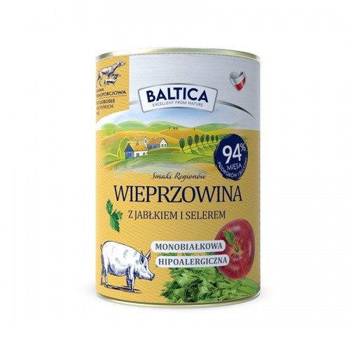 BALTICA Smaki regionów Pork with apple - wet dog food - 400g