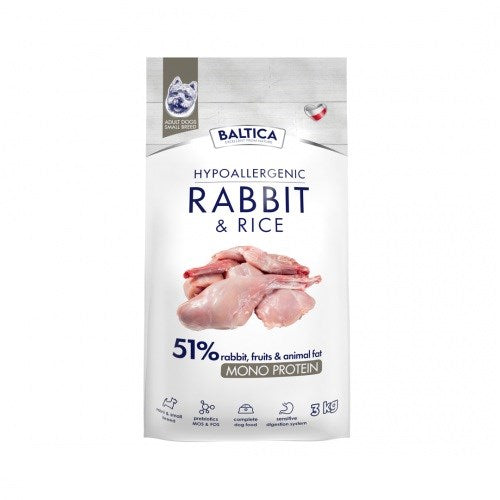 BALTICA Nutraceutic Hypoallergenic S Rabbit with rice - dry dog food - 3kg