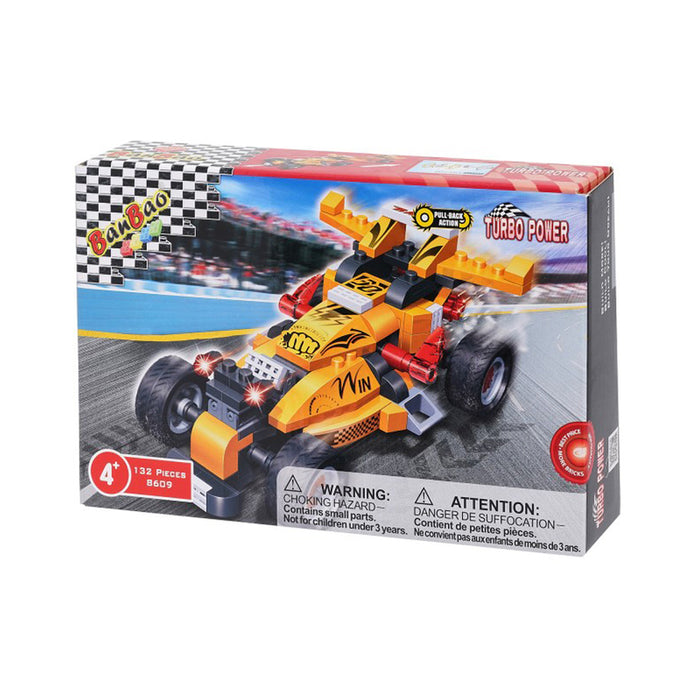 BANBAO RACING CAR F1 YELLOW, 132 PIECES