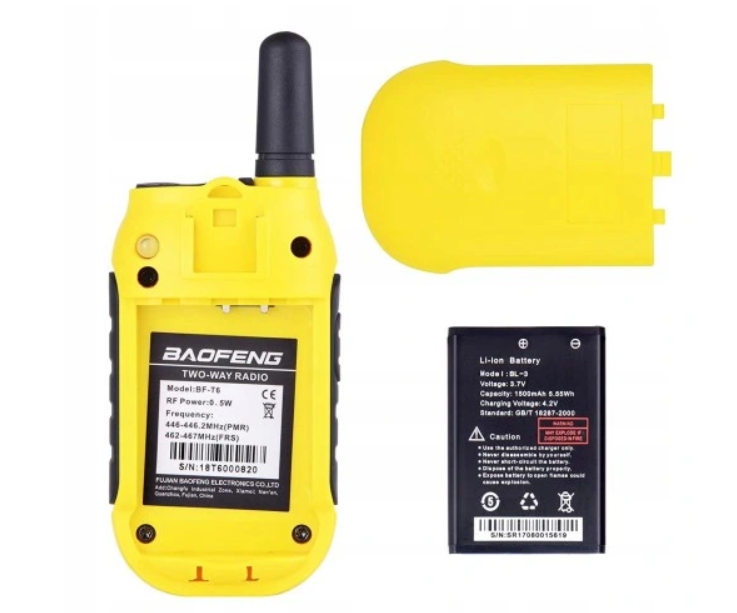 Walkie-Talkie Baofeng BF-T6 Panda Yellow, 2 pcs