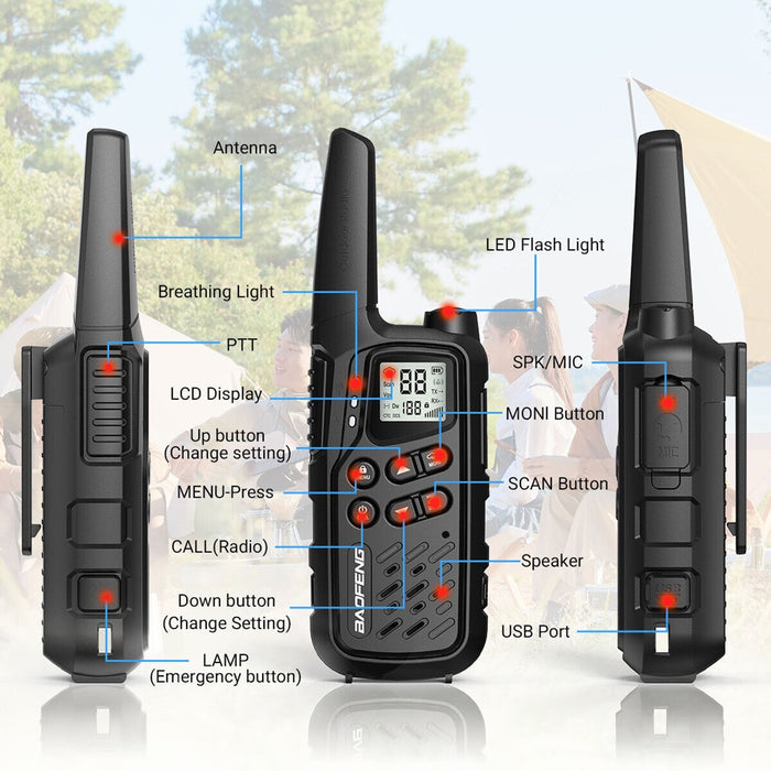Walkie-Talkie Baofeng BF-T25E Black, 2 pieces
