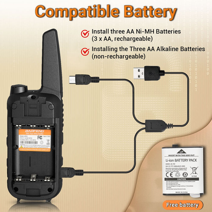 Walkie-Talkie Baofeng BF-T25E Orange, 2 pieces