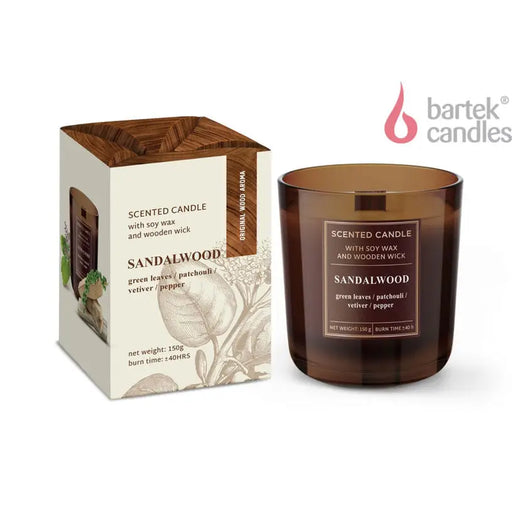 BARTEK SANDALWOOD GLASS CANDLE - Домакински продукти<<<Домашни потреби<<<Кухня<<<Praktiker
