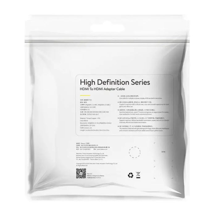 Baseus 2x HDMI 2.0 4K 60Hz Cable 3D HDR 18Gbps 3m (black) - Video cables<<<Cables<<<IT Accessories<<<InnproXML&&&Video