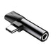 Baseus Audio Adapter USB-C to Mini Jack 3.5mm + USB-C (black) - Audio adapters<<<GSM Accessories<<<InnproXML&&&USB