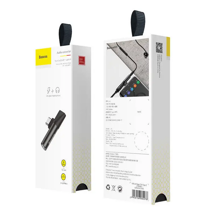 Baseus Audio Adapter USB-C to Mini Jack 3.5mm + USB-C (black) - Audio adapters<<<GSM Accessories<<<InnproXML&&&USB