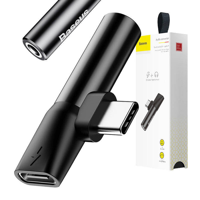 Baseus Audio Adapter USB-C to Mini Jack 3.5mm + USB-C (black) - Audio adapters<<<GSM Accessories<<<InnproXML&&&USB