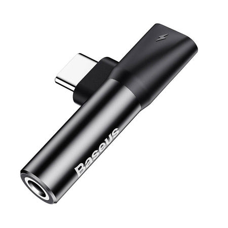 Baseus Audio Adapter USB-C to Mini Jack 3.5mm + USB-C (black) - Audio adapters<<<GSM Accessories<<<InnproXML&&&USB