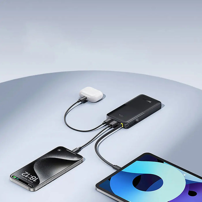 Baseus Bipow 2 10000mah 20W Powerbank with Digital Display with Built-in USB-C Cable - Black