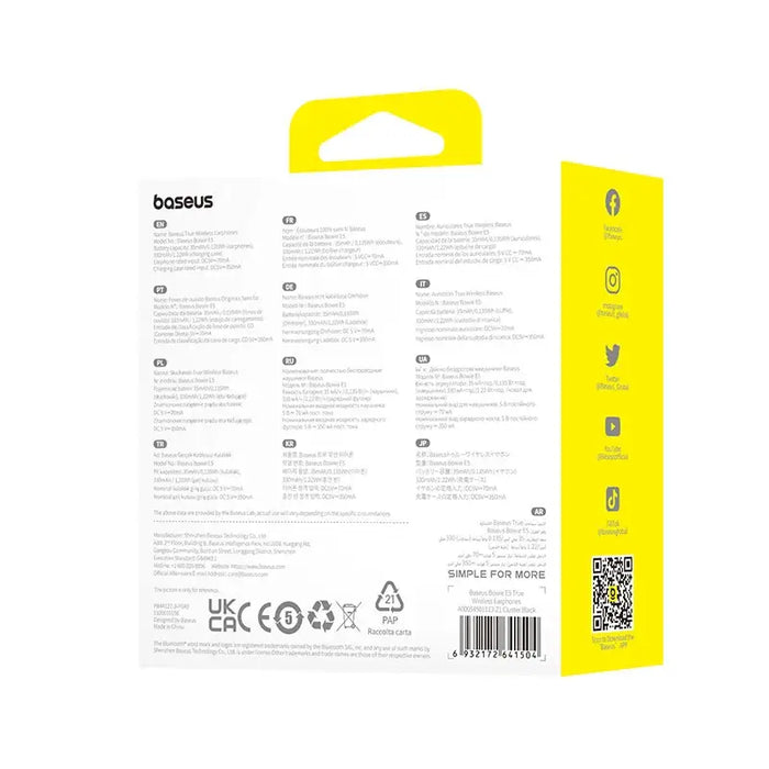 Baseus Bowie E5 TWS Wireless Headphones - Black - Headphones and speakers<<<HurtelXML