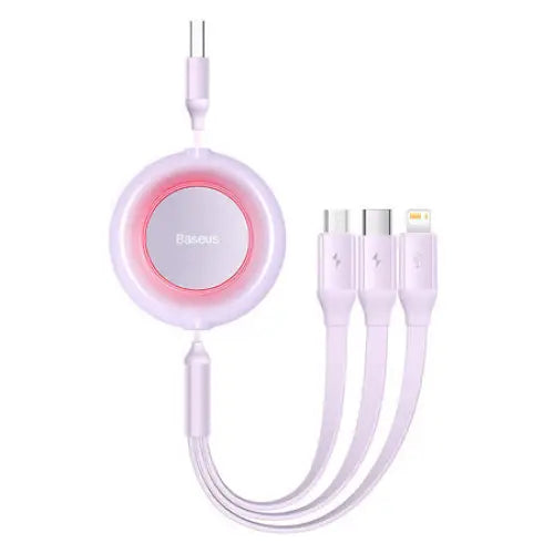 Baseus Bright Mirror 2 3-in-1 USB 3-in-1 cable for micro USB / USB-C / Lightning 3.5A 1.1m (Purple) - Combo