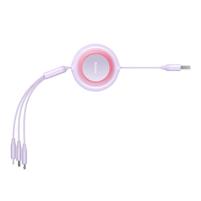 Baseus Bright Mirror 2 3-in-1 USB 3-in-1 cable for micro USB / USB-C / Lightning 3.5A 1.1m (Purple) - Combo