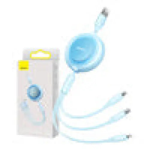 Baseus Bright Mirror 2 USB 3-in-1 cable for micro USB / USB-C / Lightning 3.5A 1.1m (Sky blue) - Combo Cables<<<USB