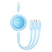 Baseus Bright Mirror 2 USB 3-in-1 cable for micro USB / USB-C / Lightning 3.5A 1.1m (Sky blue) - Combo Cables<<<USB