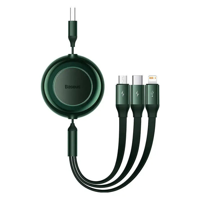 Baseus Bright Mirror 2 USB 3-in-1 cable for micro USB / USB-C / Lightning 3.5A 1.1m (Green) - Combo Cables<<<USB