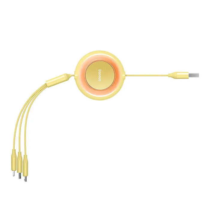 Baseus Bright Mirror 2 USB 3-in-1 cable for micro USB / USB-C / Lightning 3.5A 1.1m (Yellow) - Combo Cables<<<USB