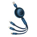 Baseus Bright Mirror 3 USB 3-in-1 cable for micro USB / USB-C / Lightning 66W / 2A 1.1m (Blue) - Combo Cables<<<USB