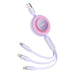 Baseus Bright Mirror 3 USB 3-in-1 cable for micro USB / USB-C / Lightning 66W / 2A 1.1m (Purple) - Combo Cables<<<USB