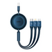 Baseus Bright Mirror 3 USB 3-in-1 cable for micro USB / USB-C / Lightning 66W / 2A 1.1m (Blue) - Combo Cables<<<USB