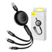 Baseus Bright Mirror 3 USB 3-in-1 cable for micro USB / USB-C / Lightning 66W / 2A 1.1m (Black) - Combo Cables<<<USB