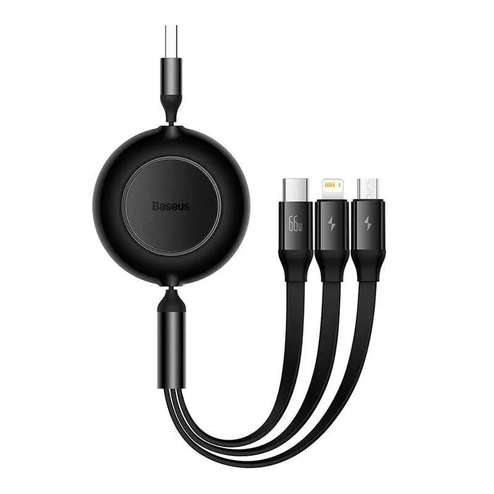 Baseus Bright Mirror 3 USB 3-in-1 cable for micro USB / USB-C / Lightning 66W / 2A 1.1m (Black) - Combo Cables<<<USB