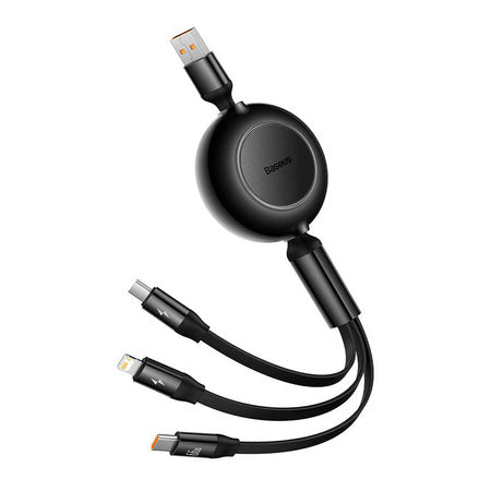 Baseus Bright Mirror 3 USB 3-in-1 cable for micro USB / USB-C / Lightning 66W / 2A 1.1m (Black) - Combo Cables<<<USB