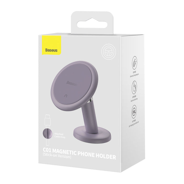 Baseus C01 magnetic car phone holder for the dashboard purple (SUCC000005) - Cell phone holders<<<HurtelXML