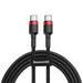Baseus Cafule Cable USB-C PD 2.0 QC 3.0 60W 2m (Black + Red) - USB-C to USB-C<<<USB cables<<<GSM