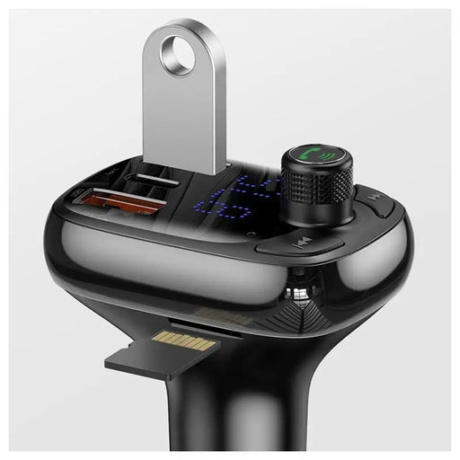 Baseus Car charger and FM transmitter T typed S-13 Black - Автомобилни аксесоари<<<FM Трансмитери
