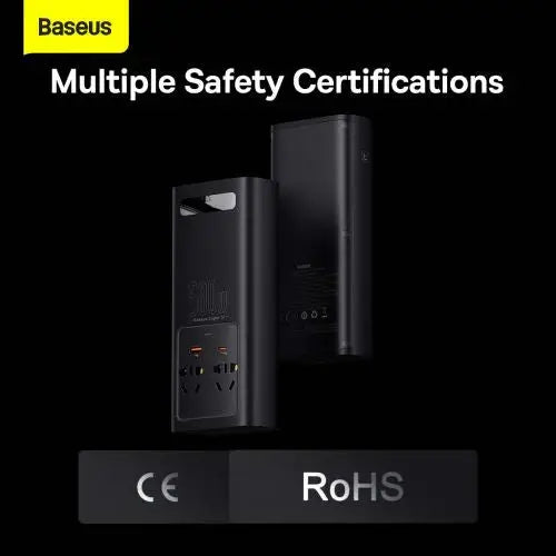 Baseus Car Power Inverter 150W 12V / 500W 220V (C + U + Dual EU plug) Black (CGNB000101) - Wireless Headphones
