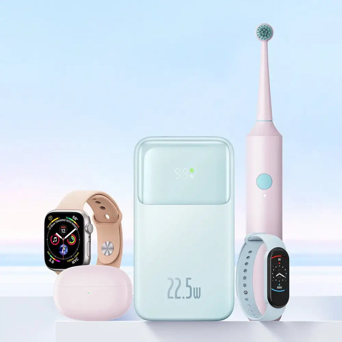 Baseus Comet Series powerbank with display 10000mAh 22.5W - blue + USB-A - USB-C cable 0.3m - white