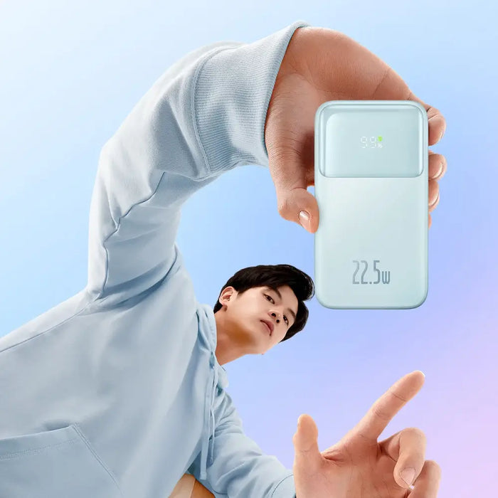 Baseus Comet Series powerbank with display 10000mAh 22.5W - blue + USB-A - USB-C cable 0.3m - white