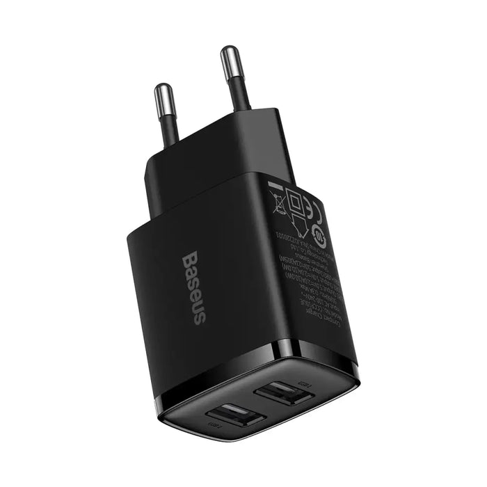 Baseus Compact Quick Charger 2x USB 10.5W (black) - mains chargers<<<Chargers<<<GSM Accessories<<<InnproXML&&&Cell