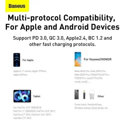 Baseus Compact Quick Charger USB USB-C 20W (black) - Car charger<<<Основна<<<DunaXML&&&Car