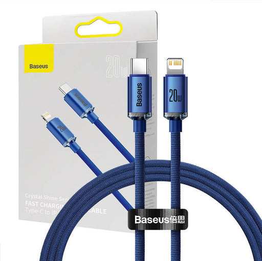 Baseus Crystal cable USB-C to Lightning 20W 1.2m (blue) - USB-C to Lightning<<<USB cables<<<GSM