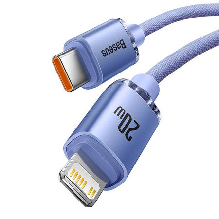 Baseus Crystal cable USB-C to Lightning 20W PD 2m (violet) - USB-C to Lightning<<<USB cables<<<GSM