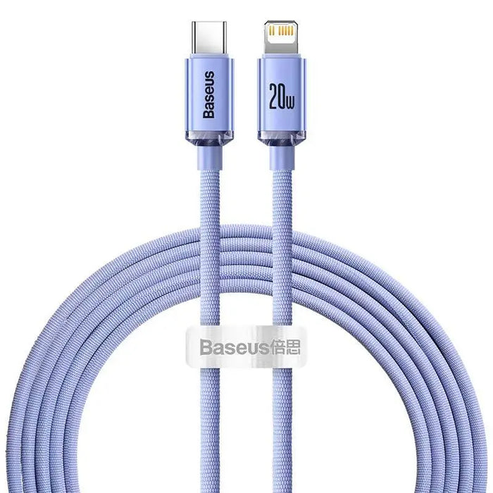 Baseus Crystal cable USB-C to Lightning 20W PD 2m (violet) - USB-C to Lightning<<<USB cables<<<GSM