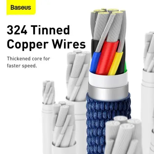 Baseus Crystal Shine cable USB-C to USB-C 100W 1.2m (blue) - Type-C cable<<<Accessories<<<Основна<<<DunaXML&&&USB-C