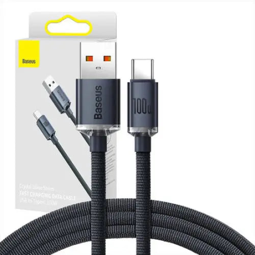 Baseus Crystal Shine cable USB to USB-C 100W 1.2m (black) - USB to USB-C<<<USB cables<<<GSM