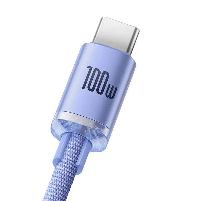 Baseus Crystal Shine cable USB to USB-C 100W 2m (purple) - USB to USB-C<<<USB cables<<<GSM